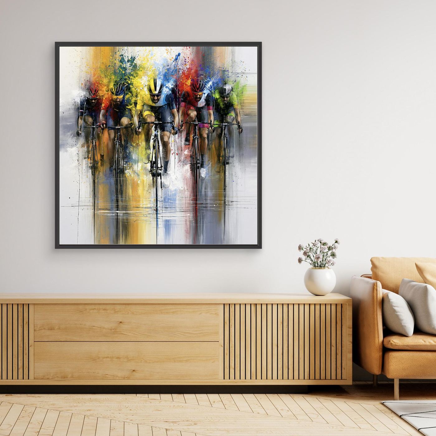 Peloton Explosion – Rennrad Leinwandbild voller Energie