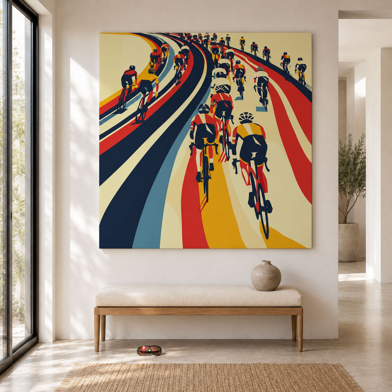 wandbild rennrad Peloton im Bauhaus-Stil – modernes – RennradKunst Wähle Deine Farbe:white Bulls Copperhead 3 27.5 IC61