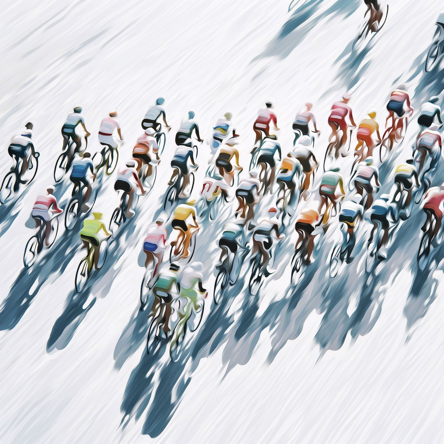 Peloton Flow – Rennradkunst als Poster & Leinwand