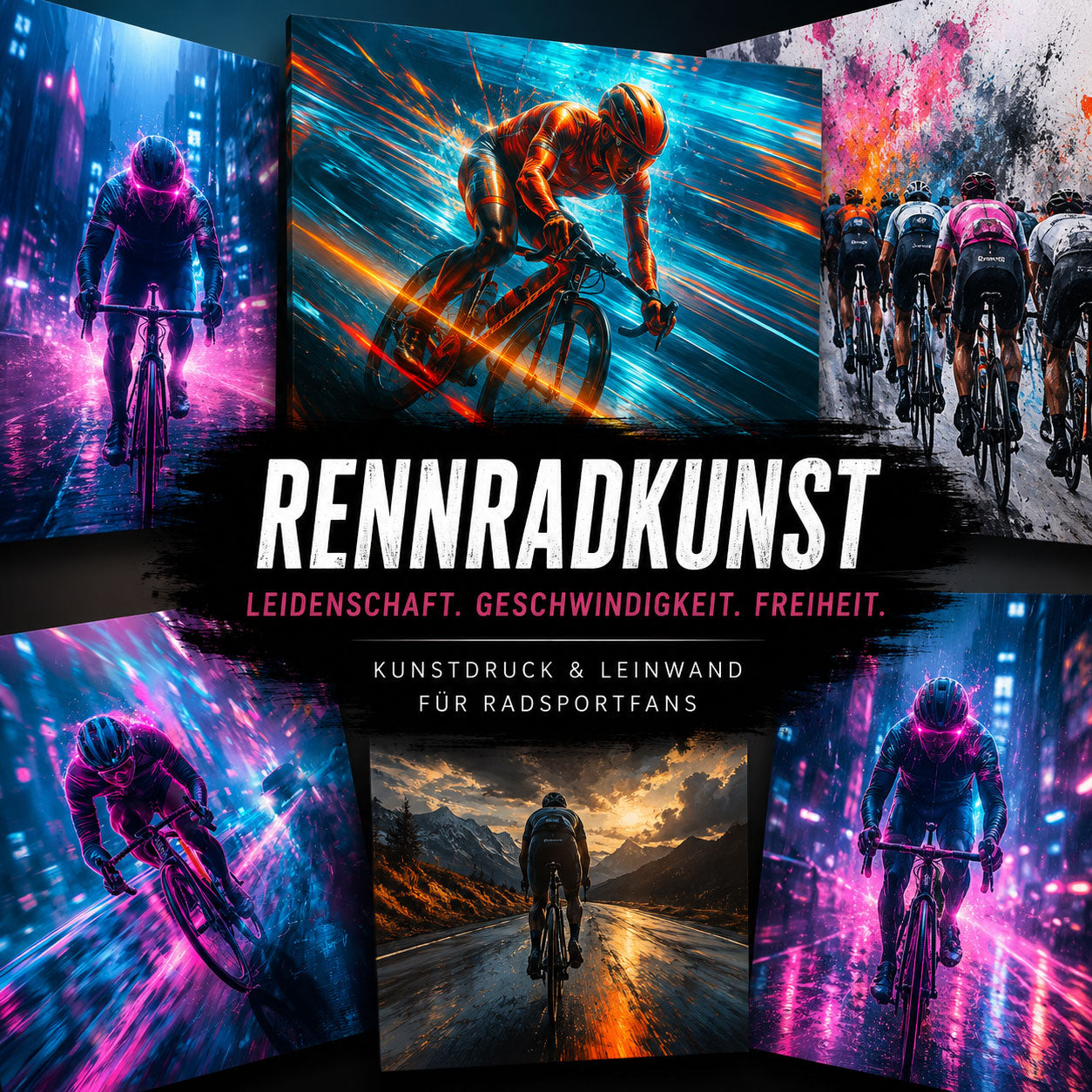 Kollektion Rennradkunst mit Kunstdrucken und Leinwandbildern für Rennradfahrer und Radsportfans