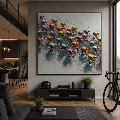 Peloton Flow Leinwandbild | Moderne Rennradkunst für Radsportfans