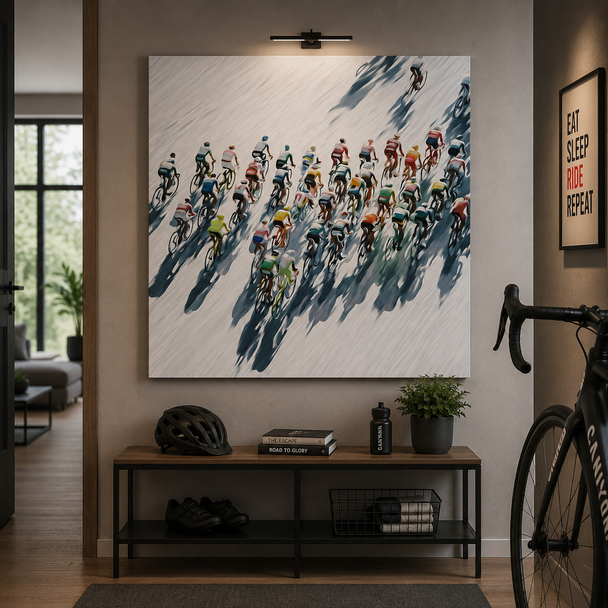 Peloton Schattenlinie Leinwandbild
