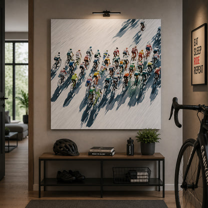 Peloton Schattenlinie Leinwandbild