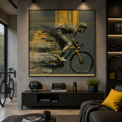 Aerodynamik der Geschwindigkeit – Futuristisches Rennrad Leinwandbild
