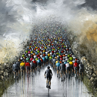 Leinwandbild „Mit dem Peloton“ – Rennradkunst voller Teamgeist und Leidenschaft