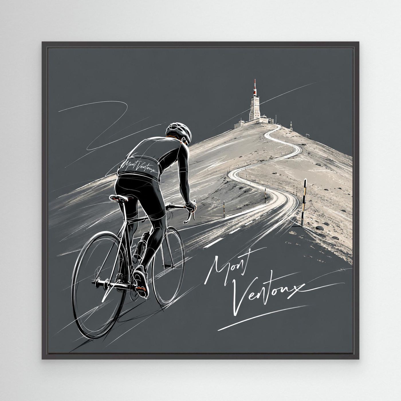 Mont Ventoux Leinwandbild – Rennradkunst für Bergfahrer