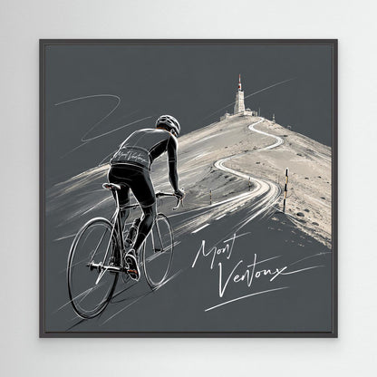 Mont Ventoux Leinwandbild – Rennradkunst für Bergfahrer