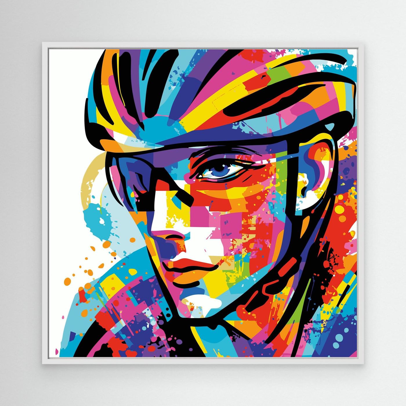 Leinwandbild Rennradfahrerin Fokus | Rennrad Wandbild | Rennradkunst