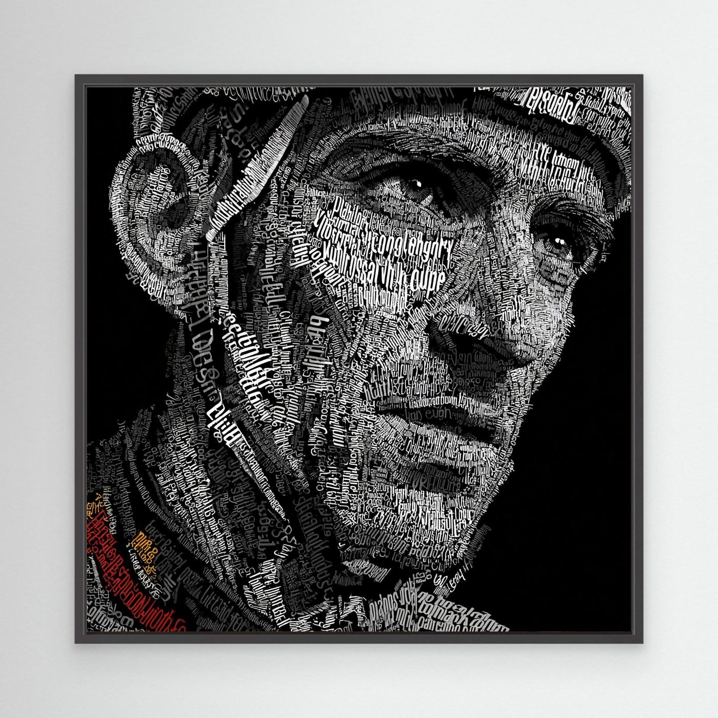 Schwarz-Weiß Rennrad Leinwandbild – Typografie trifft Radsportkunst