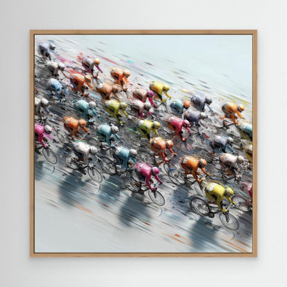 Peloton Flow Leinwandbild | Moderne Rennradkunst für Radsportfans
