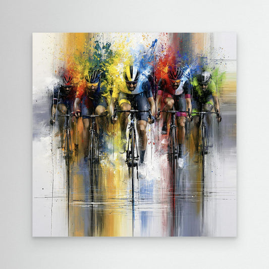 Peloton Explosion – Rennrad Leinwandbild voller Energie
