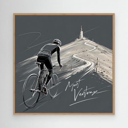 Mont Ventoux Leinwandbild – Rennradkunst für Bergfahrer