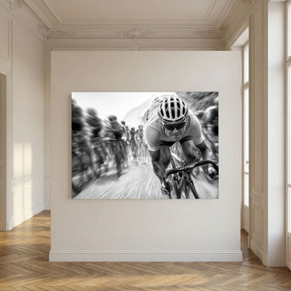 Rennrad Kunstdruck Schwarz-Weiß – Geschwindigkeit als Kunst