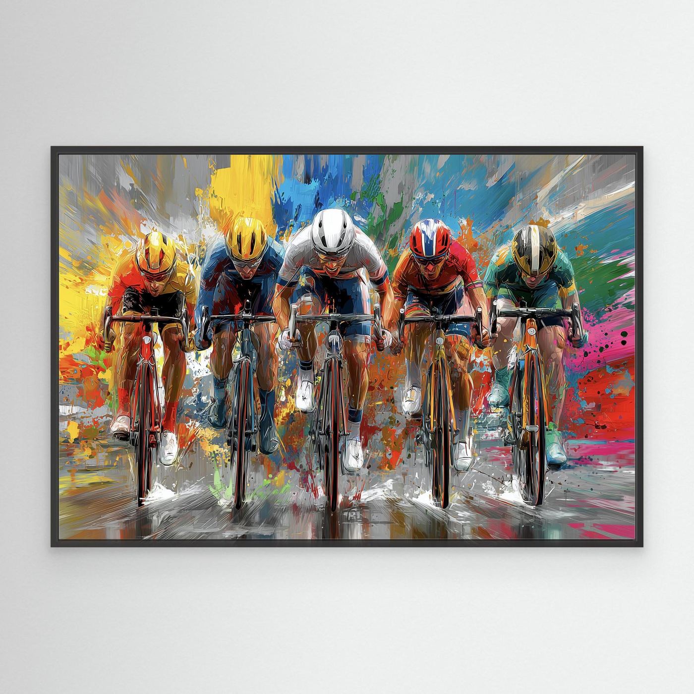 Peloton Leinwandbild – Farben, Geschwindigkeit und pure Rennradleidenschaft