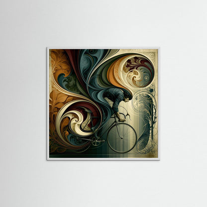 Jugendstil Rennrad Kunstdruck – Fahrtwind