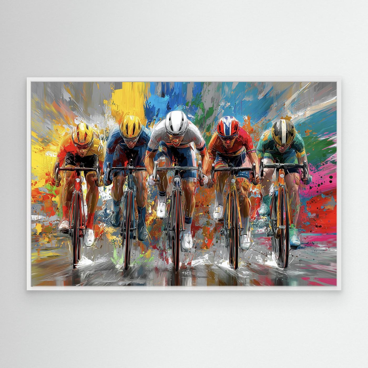 Peloton Leinwandbild – Farben, Geschwindigkeit und pure Rennradleidenschaft