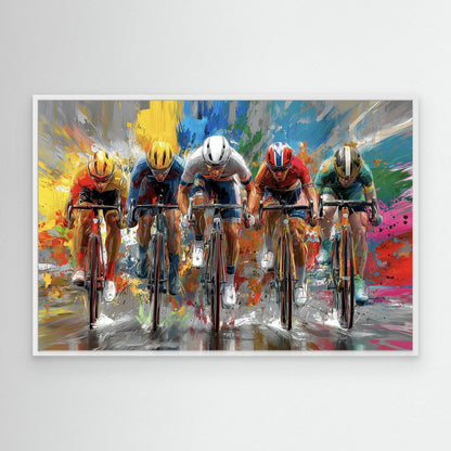 Peloton Leinwandbild – Farben, Geschwindigkeit und pure Rennradleidenschaft