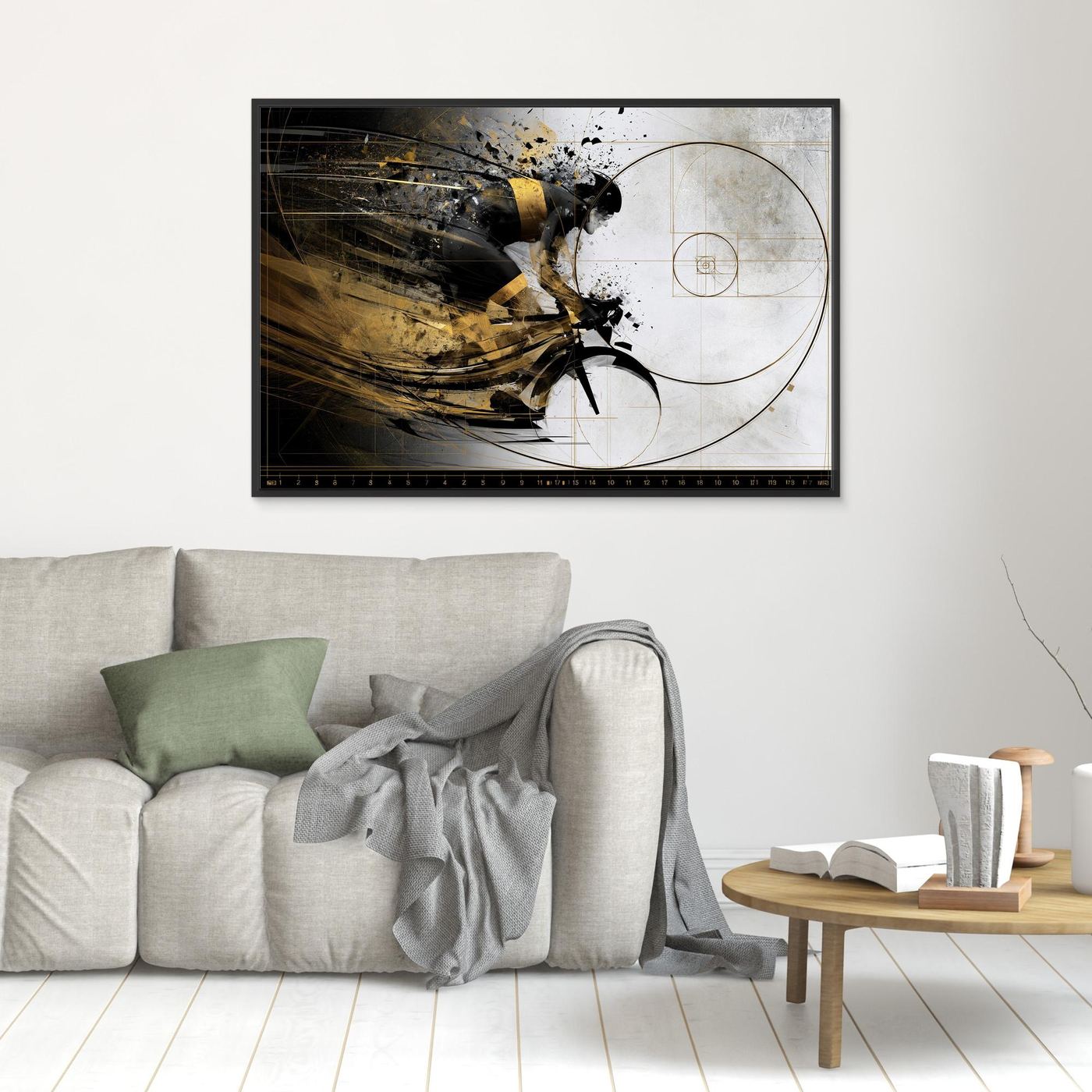 Fibonacci Flow Rennradkunst Leinwand | Modernes Rennrad Wandbild