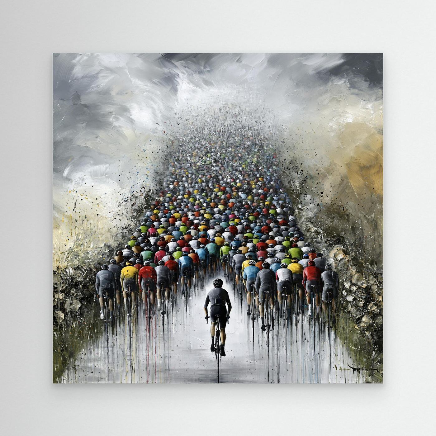 Leinwandbild „Mit dem Peloton“ – Rennradkunst voller Teamgeist und Leidenschaft