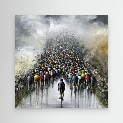 Leinwandbild „Mit dem Peloton“ – Rennradkunst voller Teamgeist und Leidenschaft