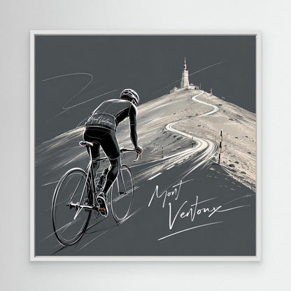 Mont Ventoux Leinwandbild – Rennradkunst für Bergfahrer