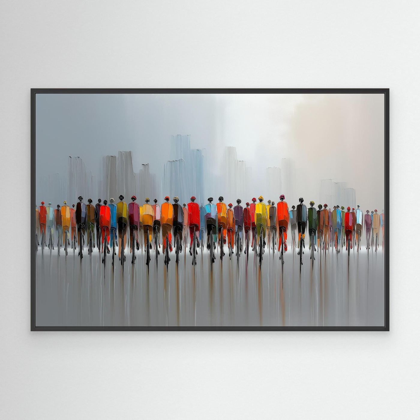 Peloton in der Stadt Leinwandbild