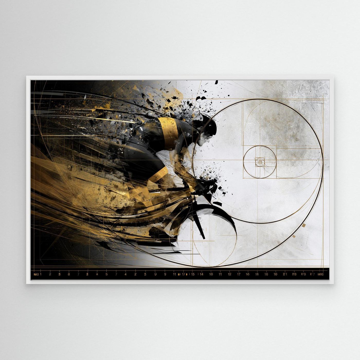 Fibonacci Flow Rennradkunst Leinwand | Modernes Rennrad Wandbild