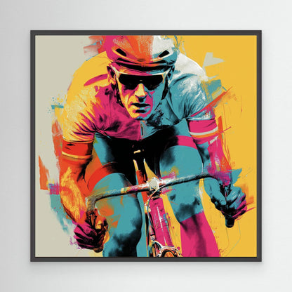 Rennrad Sprint Pop-Art – Farbenfrohes Leinwandbild voller Energie