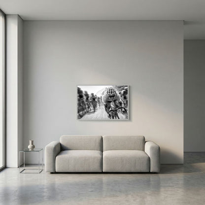 Rennrad Kunstdruck Schwarz-Weiß – Geschwindigkeit als Kunst