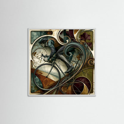 Bergauffahrt – Jugendstil Rennrad Kunstdruck
