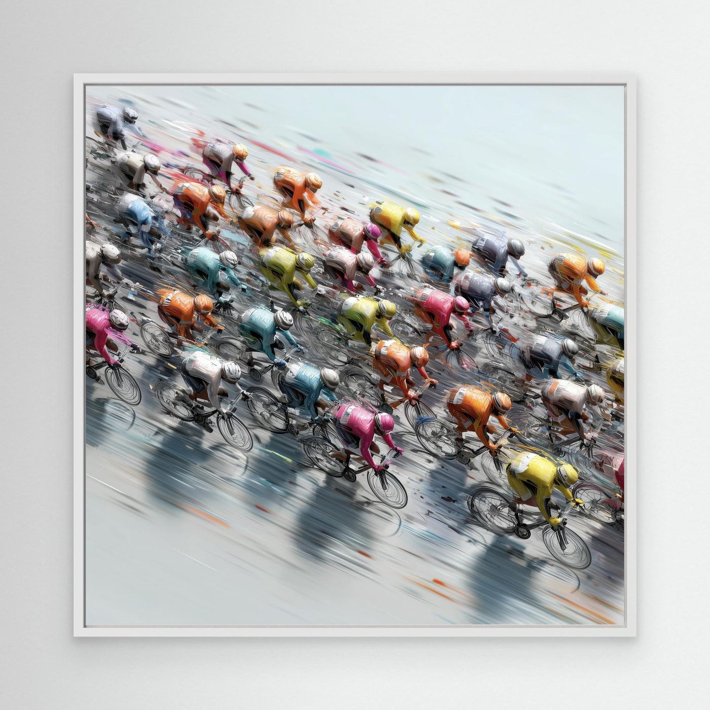Peloton Flow Leinwandbild | Moderne Rennradkunst für Radsportfans