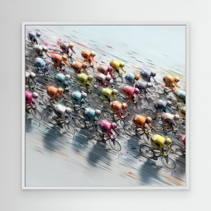 Peloton Flow Leinwandbild | Moderne Rennradkunst für Radsportfans