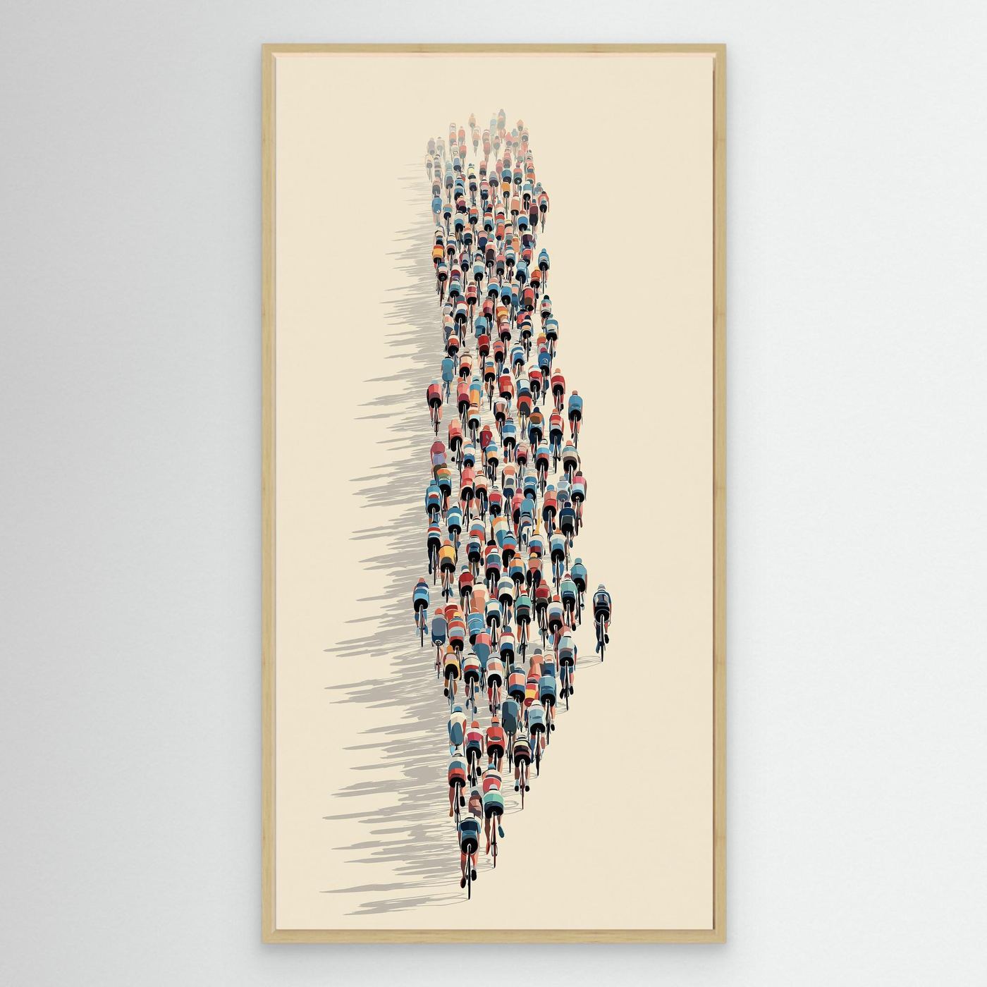 Peloton Formation Leinwandbild | Moderne Rennradkunst aus der Vogelperspektive