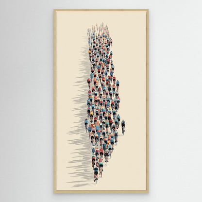 Peloton Formation Leinwandbild | Moderne Rennradkunst aus der Vogelperspektive