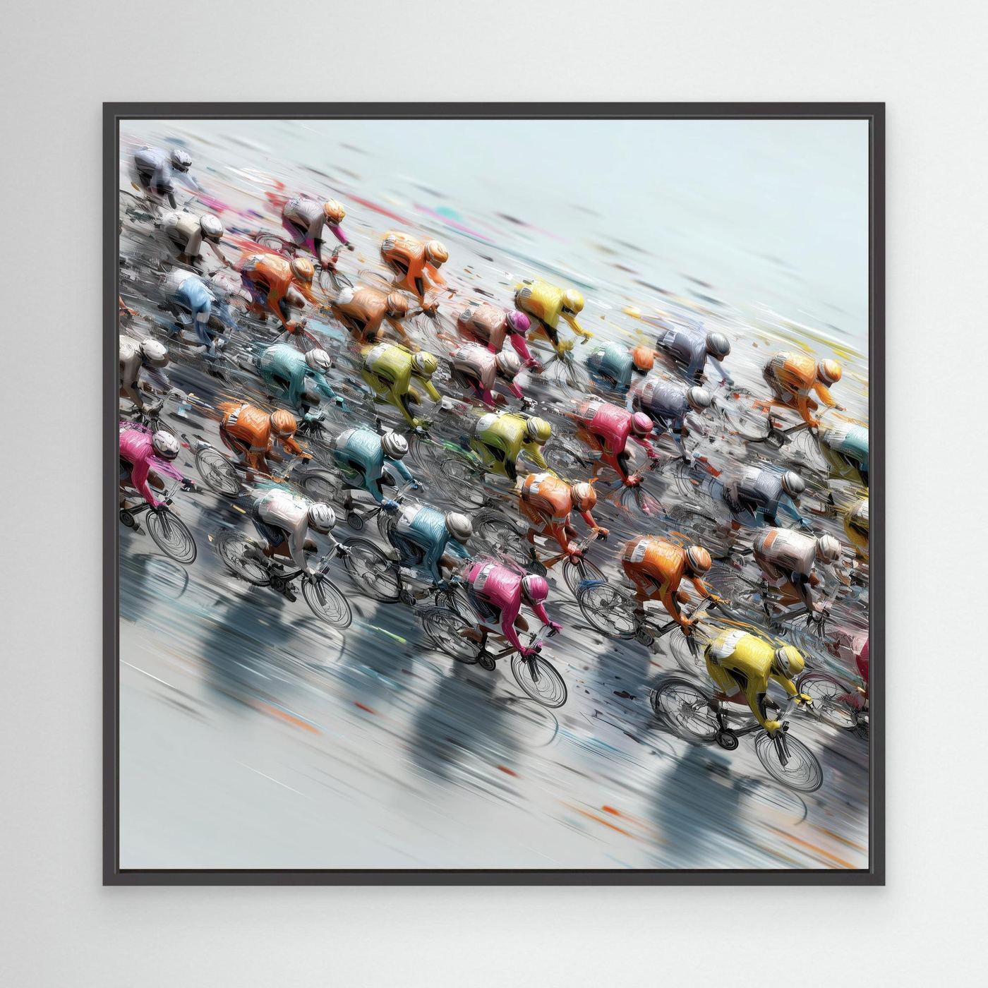 Peloton Flow Leinwandbild | Moderne Rennradkunst für Radsportfans