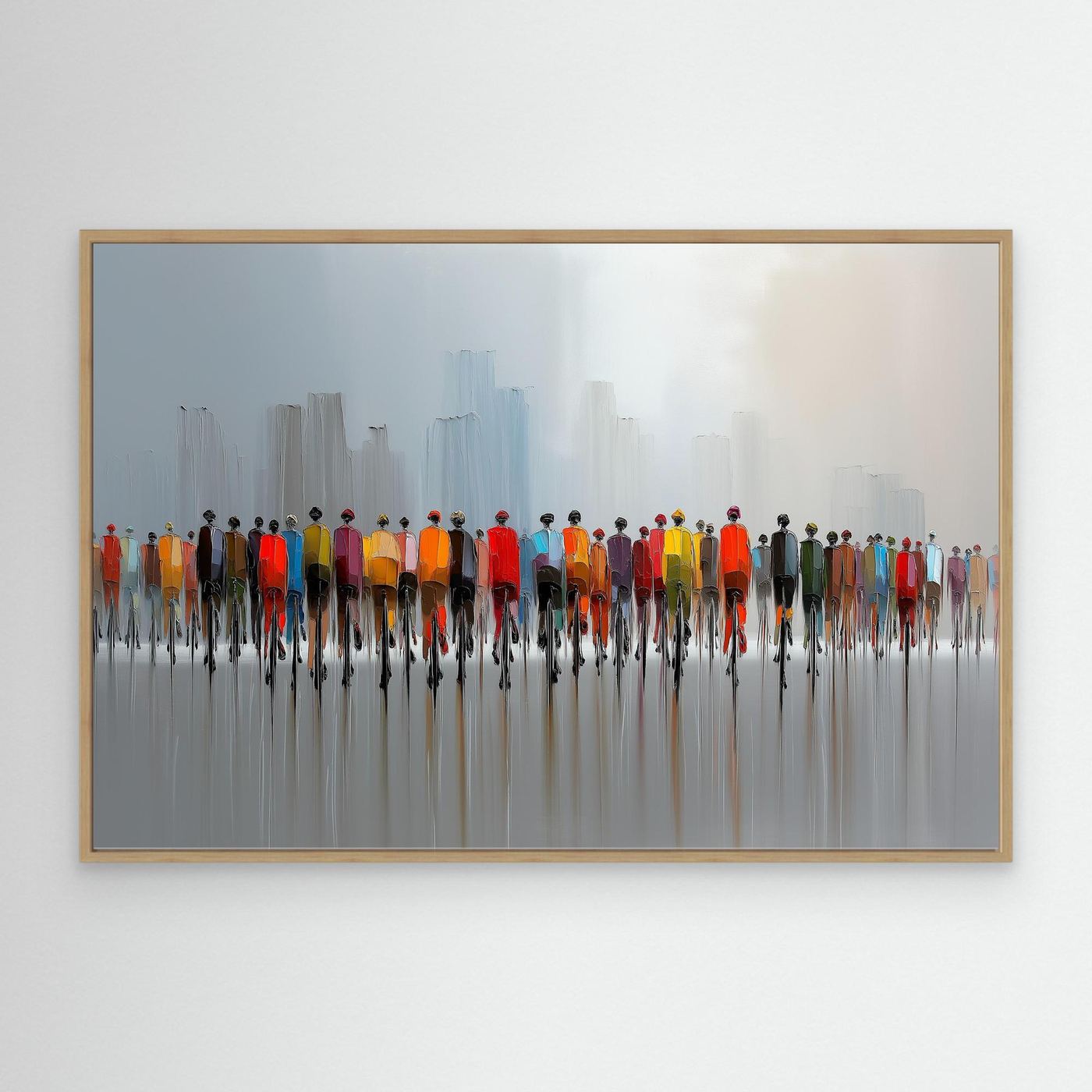 Peloton in der Stadt Leinwandbild