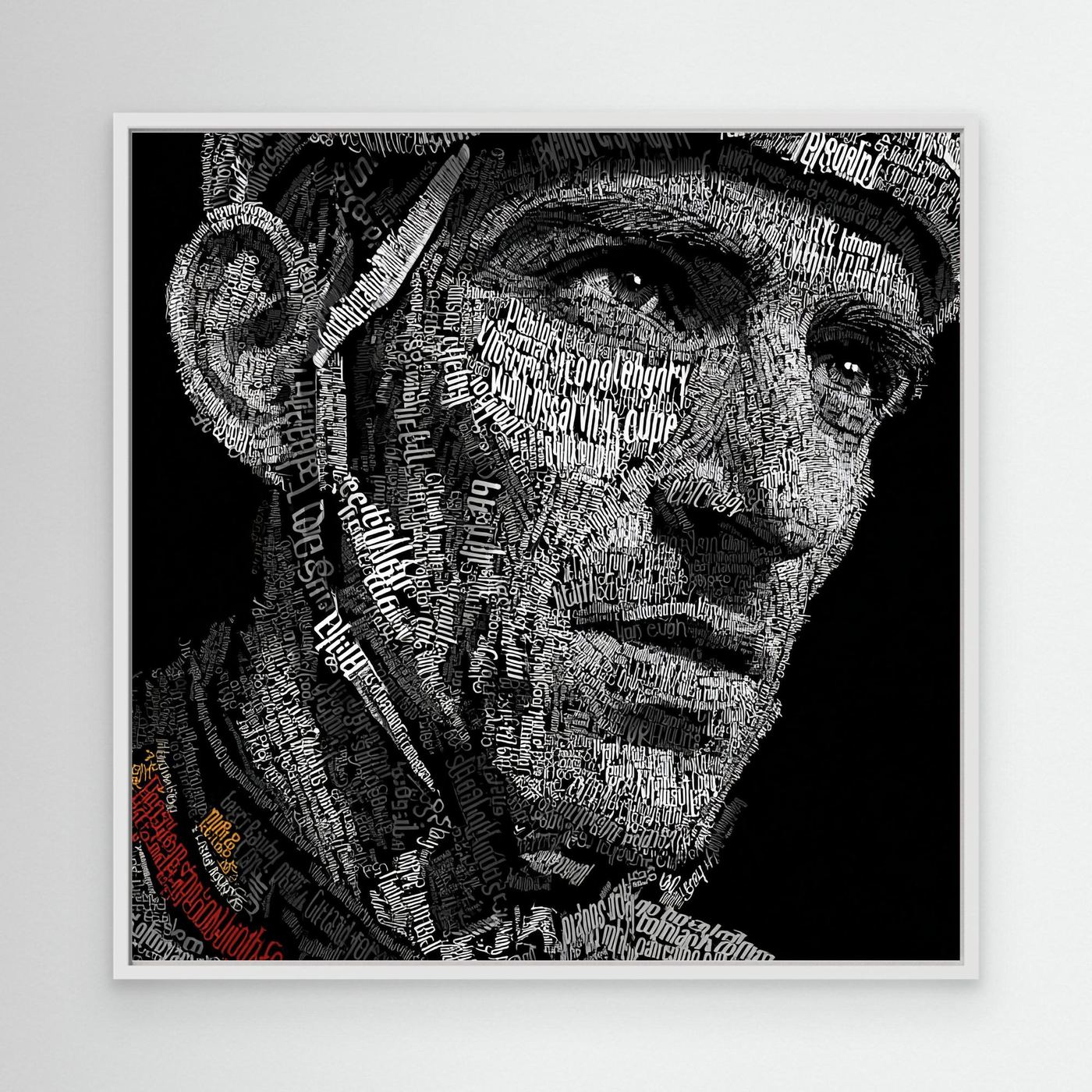 Schwarz-Weiß Rennrad Leinwandbild – Typografie trifft Radsportkunst