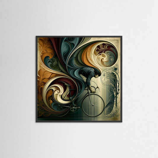 Jugendstil Rennrad Kunstdruck – Fahrtwind