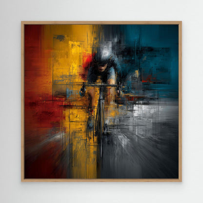 Moderne Radsport Malerei – Abstraktes Rennrad Leinwandbild
