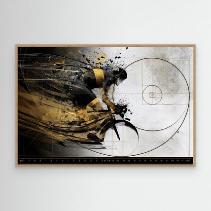 Fibonacci Flow Rennradkunst Leinwand | Modernes Rennrad Wandbild